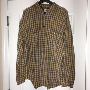 XL GAP Brown/Tan Plaid Button-down shirt